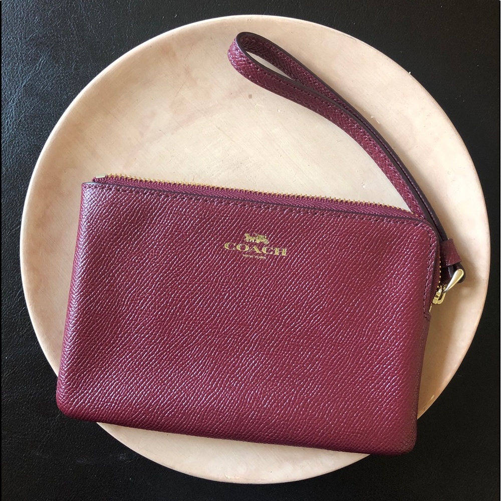 Coach corner zip wristlet